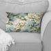 Designart "Petal Symphony Green Damask Harmony" Damask Printed Throw Pillow