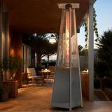 Smiaoer Propane Heater Outdoor Patio Pyramid Flame Heater with Wheels and Cover 48000 BTU Portable Propane Heater for Large Space Outside Party Backyard and Garden