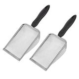 2 Pcs Climbing Pet Sand Excrement Shovel Stainless Steel Litter Scooper Terrarium Bedding-f- Sand & Substrates