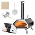 LeCeleBee Pizza Oven Outdoor Wood Pellet Fired Pizza Oven with 12 Inches Pizza Stone & Thermometer Portable Stainless Steel Grill Pizza Maker for Outside Backyard Party