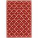 7 x 10 Red and Ivory Indoor Outdoor Area Rug