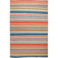 Sonoma Indoor/Outdoor Hand Woven Polyester Handmade Area Rug - Transitional Geometric Casual Accent ( Stripe Sunscape) (5 X 7 6 )