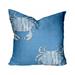 12 X 12 Blue And White Crab Enveloped Coastal Throw Indoor Outdoor Pillow