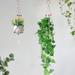 LA TALUS Hanging Planter Handcrafted DIY Wood Beads Multi-functional Indoor Outdoor Flower Plant Hanger Garden Decoration Pink