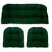 LeCeleBee Indoor Outdoor 3 Piece Tufted Wicker Settee Cushions 1 Loveseat & 2 U-Shape Weather Resistant ~ Choose Color ( Green 2- 22inx22in 1- 44inx22in)