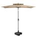 Crestlive Products 10 x 6.5 FT Rectangular Double Top Patio Market Umbrella with Black Base Weight Stand