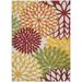 8 X 11 Red Multi Colored Floral Indoor Outdoor Area Rug