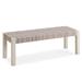 Efurden Modern Outdoor Bench All Weather Garden Bench with Braided Rattan Seat Poly Lumber Porch Bench Waterproof Bench Seat for Bedroom Garden Porch