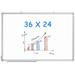 Maxtek Magnetic White Board 36 x 24 Dry Erase Board Wall Mounted 3 x 2 Marker Whiteboard with Pen Tray for School Home Office Silver Aluminum Frame