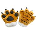 NUOLUX 1pc Simulation Animal Palm Plush Toy Creative Children Glove Toy Hair Band Game Prop Toy Lovely Animal Palm Shape Toy Cartoon Animal Palm Glove Toy for Kids Playing Brown Tiger Grain Style