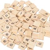 2 Set Wood Tiles Letters Wood Tiles Puzzle Blocks Crafts Educational Tools Handicrafts for 26 English Alphabet Making Scrabble Crossword Game Lowercase English Alphabet
