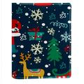 OWNTA Christmas Santa Claus Tree Elk Bell Elemenst Pattern Book Accessories: PU Leather Protective Cover with Polyester Inner Cloth - Suitable for Different Occasions - 6.3x8.7 Inches