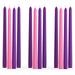 CANDWAX 10 inch Taper Advent Candles 3 Sets - Dripless Taper Candles and Unscented Candlesticks - Long Burning Tapered Candles Perfect as Advent Wreath Candles Tapers - Purple Advent Candles