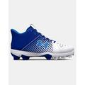 Under Armour Youth Leadoff Mid Rm Jr Molded Baseball Cleat Royal/White Medium 3.5 3.5 Medium US/Royal|White