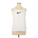 Nike Active Tank Top: White Color Block Activewear - Women's Size X-Large