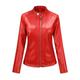 Ladies Lapel Zip Up Faux Leather Motorcycle Jacket Slim Fit Moto Biker Coat Short Classic PU Leather Jackets