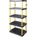 5 Shelf Fixed Height Ventilated Heavy Duty Shelving Unit 36 X 24 X 74 Organizer System For Home Garage Or Basement Black & Yellow