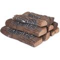 10-Piece Large Vented Ceramic Logs for Indoor Natural Gas Fireplace Durable Gas Fireplace Logs & Ceramic Logs for Gas Fireplace