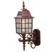 Dark Brown Window Pane Lantern Wall Sconce