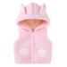 Toddler Kids Kint Hooded Vests Baby Girls Boys Winter Sleeveless Sweater Coat Outdoor Waistcoat Zipper Vests Hooded Windproof Jacket 73