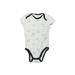 Little Me Short Sleeve Onesie: Ivory Color Block Bottoms - Size 6 Month