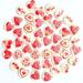 Nomeni Buttons Clearance Wooden Buttons Pattern 20Mm Sewing 50Pcs Scrapbooking Diy 2-Holes Heart Craft Home Diy Diy Kits for Adults Red