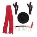 NUOLUX 15Pcs Snowman Decorating Kit Snowman Scarf Hat Snowman Building Kit Snowman Nose Christmas Accessories