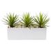 Silk Plant Nearly Natural Mini Agave in Rectangular Ceramic