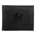 Black Miami Marlins Laser-Engraved Billfold Wallet