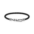 Thomas Sabo Rebel at Heart Leather Bracelet with Clasp in Sterling Silver