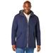 Men's Big & Tall Sherpa-Lined Parka by KingSize in Navy (Size 6XL)