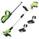 2 Piece Cordless Garden Power Tool Set with Chargers&Batteries