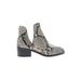 Steve Madden Ankle Boots: Slip-on Chunky Heel Boho Chic Brown Snake Print Shoes - Women's Size 7 1/2 - Round Toe