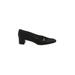 Stuart Weitzman Flats: Pumps Chunky Heel Classic Black Print Shoes - Women's Size 10 - Closed Toe