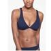 Athleta Swim | Athleta Plunge Bikini Top Women Bathing Suit Swim Wired Lightly Padded Navy 34 D | Color: Blue | Size: S