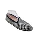 J. Crew Shoes | J. Crew Canvas Venetian Loafer Gingham Check Flats Women's Size 7.5 Black | Color: Black/White | Size: 7.5