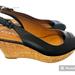 Coach Shoes | Coach Black Leather Espadrille Platform Wedge Sandal In Size 8.5 B Preloved Euc | Color: Black | Size: 8.5