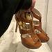 Michael Kors Shoes | Never Worn Vintage Michael Kors Zip Up Heels | Color: Brown/Tan | Size: 8