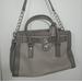 Michael Kors Bags | Michael Kors Taupe & Grey Leather Hamilton Silver Lock Satchel Handbag | Color: Gray | Size: Os