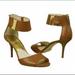 Michael Kors Shoes | Michael Kors Cognac Leather Open Toe Ankle Strap Heels 10 | Color: Brown/Gold | Size: 10