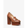 Michael Kors Eden Leather Platform Loafer Brown 9