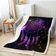 Homemissing Purple Dream Catcher Throw Blanket Bohemia Feather Decor Sherpa Blanket for Couch Bed Sofa Dream Catcher Fuzzy Blanket Decor Plush Throw Blanket 60x79 Inch