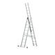 Drabest PRO SERIES LADDERS 3x10 Aluminum Press-Formed Multi-Purpose Three-Section Ladder 150 KG - Aluminum Step Ladder – Ladders Multi Purpose – Folding Foldable Step Ladder – 45 x 539 x 18 cm