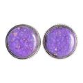 Sugilite Gemstone Round Cufflinks for Men 925 Sterling Silver Unique Designer Gift Handmade Jewelry