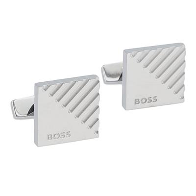 Hugo Boss - Steps Manschettenknöpfe Messing 1.5 cm Herrenschmuck Silber Herren