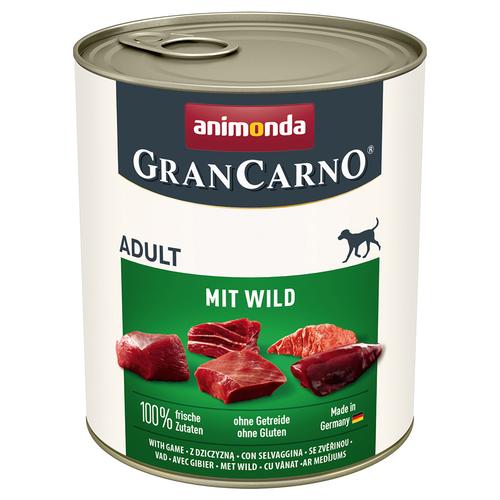 6x800g animonda GranCarno Original Adult mit Wild Hundefutter nass