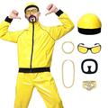 Antsparty 90s Rapper Celebrity Costume for Adults, 90s 80s Shell Suit with Necklace Glasses Beard, 90s Fancy Dress Costume for Carnival Party Halloween Stag Do