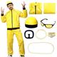 Antsparty 90s Fancy Dress Costumes for Men, 90s Rapper Celebrity Costume Set with Shell Suit Hat Sunglasses Gold Chain Rings Goatee, Funny Hip Hop Outfit for Stag Do Party