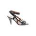 Fendi Sandals: Gray Print Shoes - Women's Size 35.5 - Open Toe