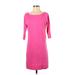 Lilly Pulitzer Casual Dress - Shift Scoop Neck 3/4 sleeves: Pink Print Dresses - Women's Size X-Small
